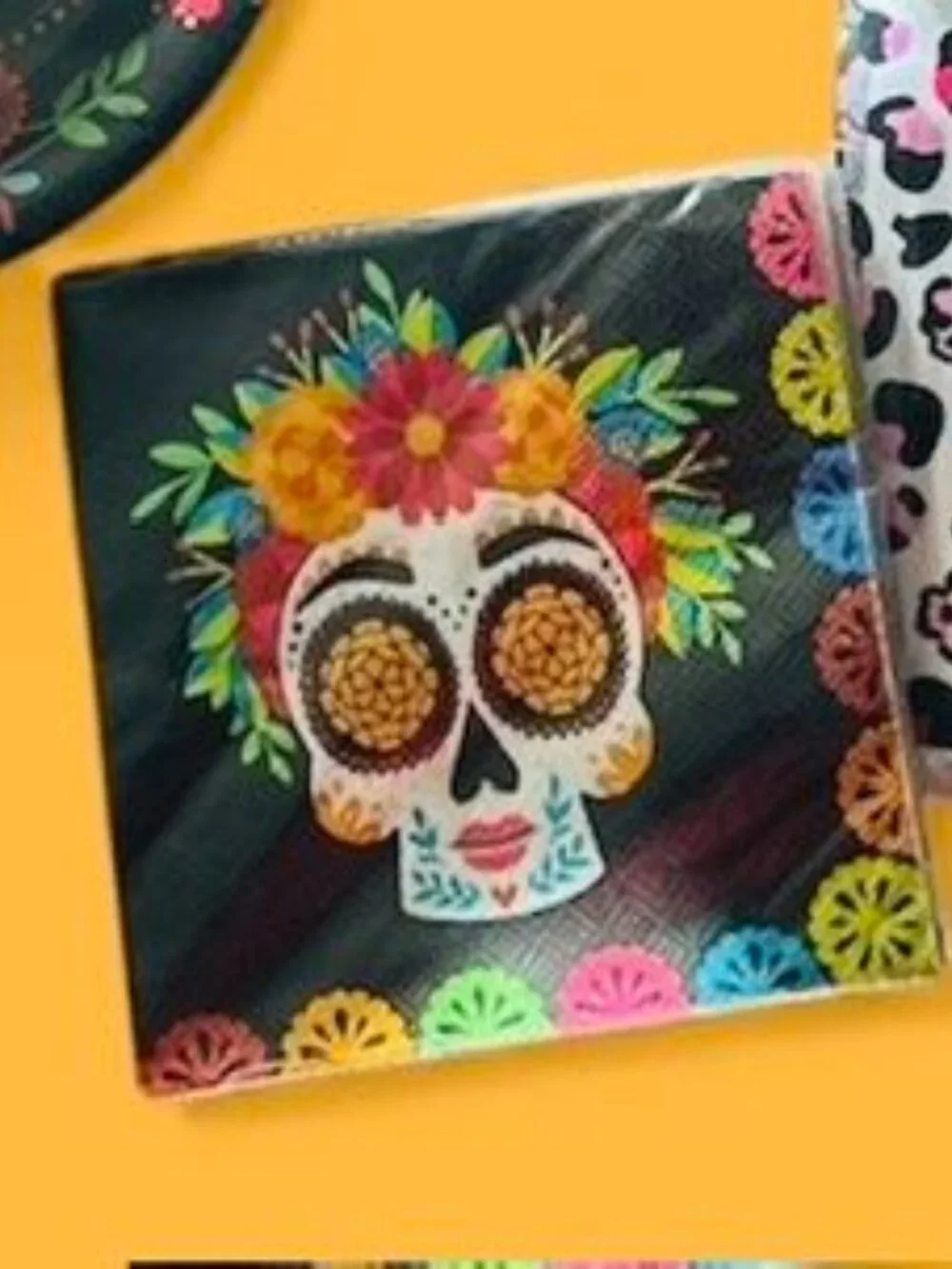 13 Pieces Dia De Los Muertos Party Plates Napkins Straws Party Bags NWT